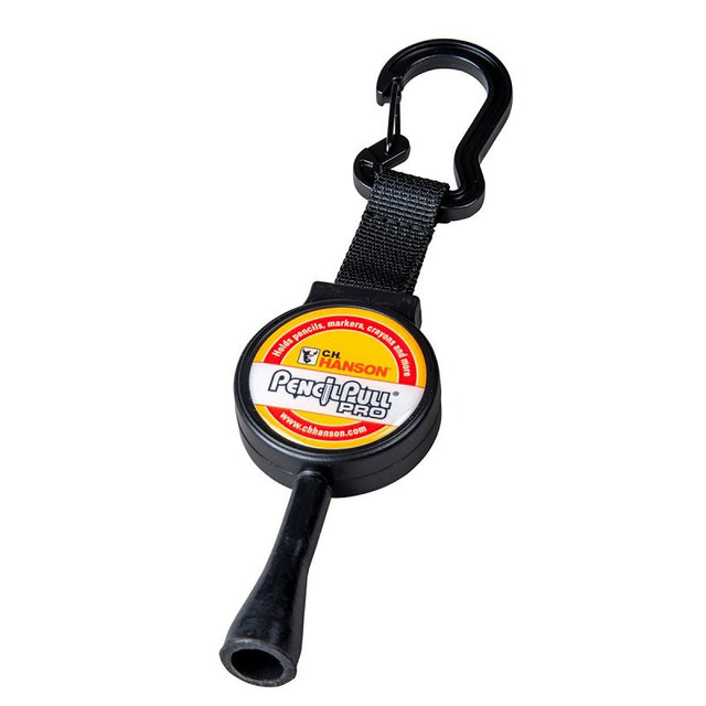 CH Hanson 10573 Retractable String Carpenter Pencil, 48 in L, Metal/Plastic Barrel, Black Barrel, Pack of 12
