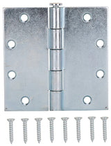 ProSource LR-065-PS Utility Hinge, Steel, Zinc, Removable Pin, 180 deg Range of Motion, Full Mortise Mounting, 110 lb