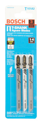 Bosch 4 in. High Speed Steel T-Shank Jig Saw Blade 14 TPI 3 pk