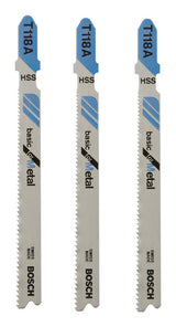 Bosch 3 in. High Carbon Steel T-Shank Wavy set and milled Jig Saw Blade 24 TPI 3 pk