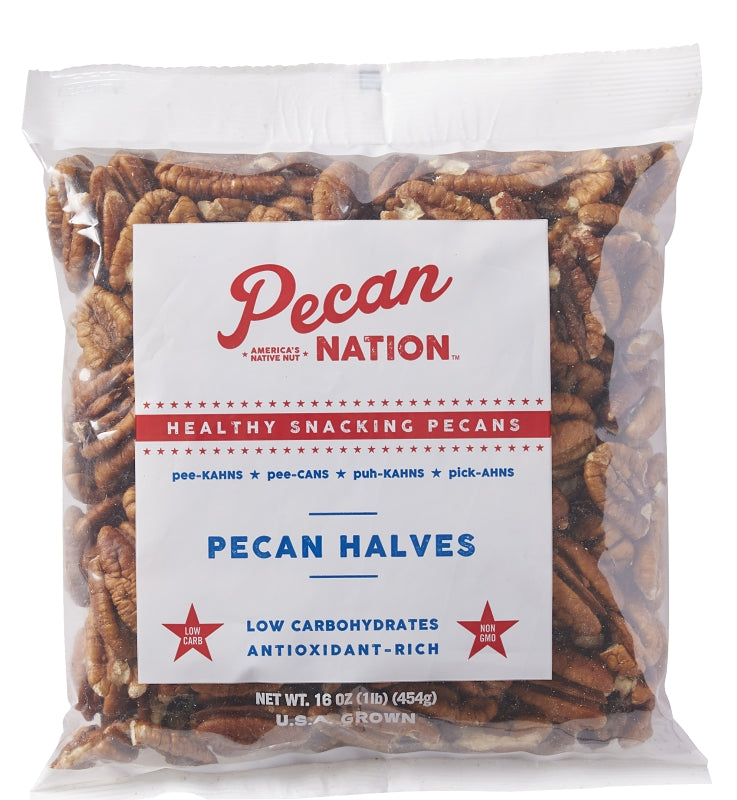Pecan Nation PNHV16.30 Pecan Halves Snack, 16 oz Bag