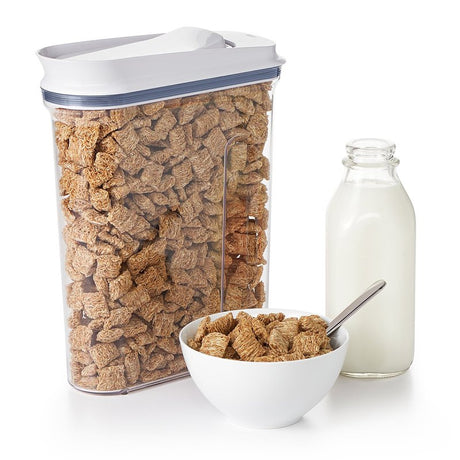 Oxo 11114100 Cereal Dispenser, 4.5 qt Capacity, Plastic/Silicone, Clear, 10.2 in L, 4 in W, 12-1/2 in H