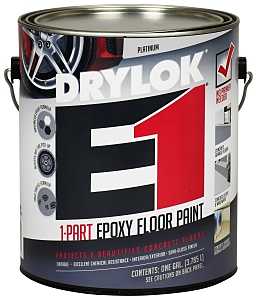 Drylok 23813 Epoxy Floor Paint, Semi-Gloss, Platinum, 1 gal, Pack of 2