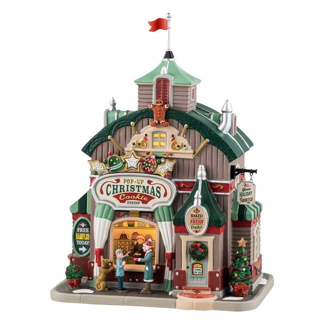Lemax 45248 Christmas Decor, 9.84 in H, Pop-up Christmas Cookie Shop, Porcelain, LED, Pack of 4
