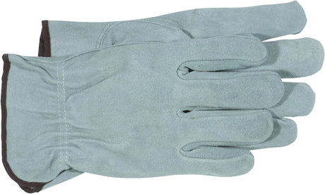 Boss B81162-L Gloves, L, 8 to 8-3/8 in L, Keystone Thumb, Slip-On Cuff, Split Cowhide Leather, Gray
