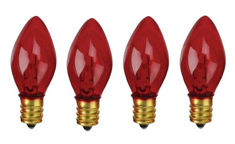 Santas Forest 28984 Filament Bulb, C9 Lamp Base, Red, Pack of 25