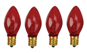 Santas Forest 28984 Filament Bulb, C9 Lamp Base, Red, Pack of 25
