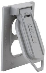 Hubbell 5146-0 Cover, Flip, Snap, 4-9/16 in L, 2-13/16 in W, 1-Gang, Aluminum, Gray, Powder-Coated, 24/CT