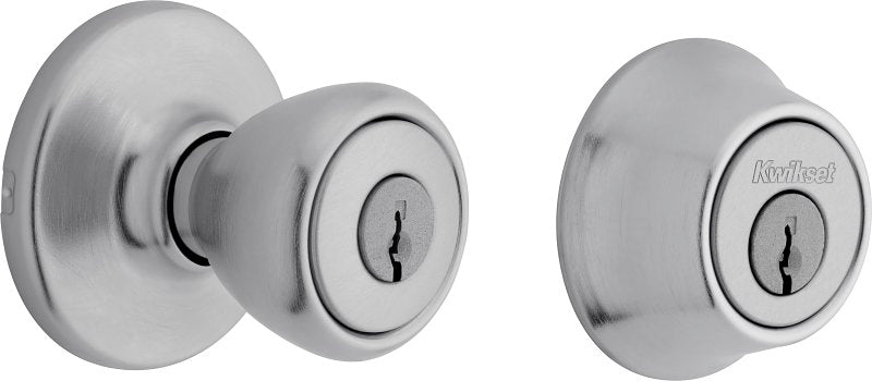 Kwikset 695T 26DCP6ALRCSK6 Combination Lockset, Knob Handle, Tylo Design, Satin Chrome, 3 Grade