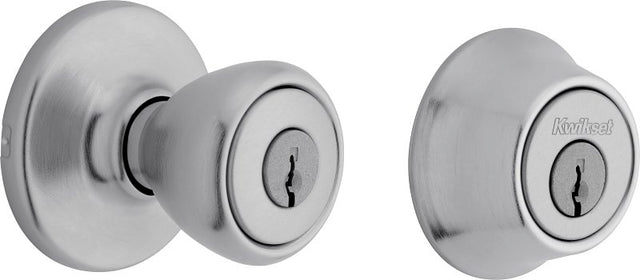 Kwikset 695T 26DCP6ALRCSK6 Combination Lockset, Knob Handle, Tylo Design, Satin Chrome, 3 Grade