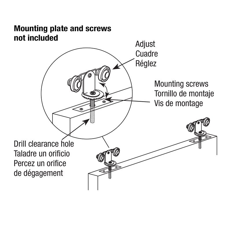 Prime-Line N 6529 Roller Assembly, 1 in Dia Roller, 1/4 in W Roller, Nylon/Steel, Silver, 2-Roller, 60 lb