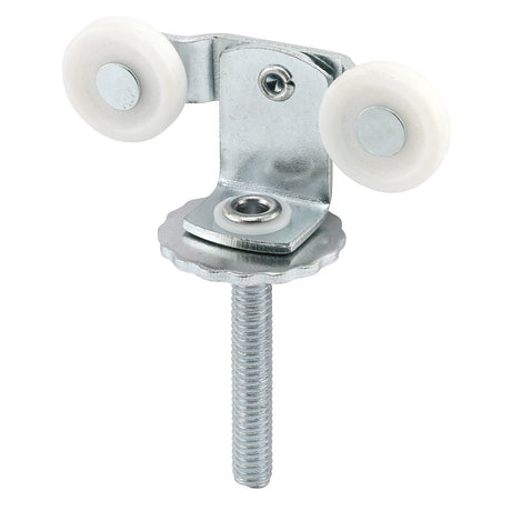 Prime-Line N 6529 Roller Assembly, 1 in Dia Roller, 1/4 in W Roller, Nylon/Steel, Silver, 2-Roller, 60 lb