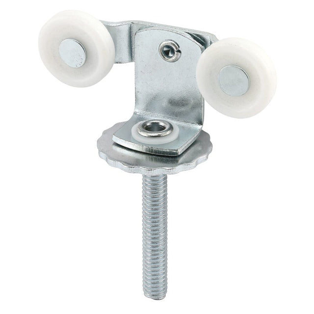Prime-Line N 6529 Roller Assembly, 1 in Dia Roller, 1/4 in W Roller, Nylon/Steel, Silver, 2-Roller, 60 lb