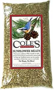 Cole's SM20 Sunflower Meats Wild Bird Food, Straight, Seed, 20 lb Bag, Pack of 2