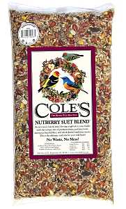 Cole's Nutberry Suet Blend NB20 Sunflower Meats Blended Bird Seed, 20 lb, Bag, Pack of 2
