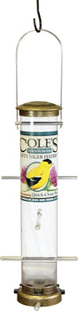 Cole's Nifty Niger Feeder NN08 Tube Bird Feeder, 17 in H, 1-1/4 lb, Metal/Plastic