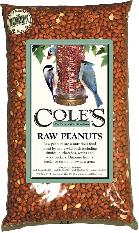 Cole's RP10 Raw Peanuts Wild Bird Food, Straight, Seed, 10 lb Bag