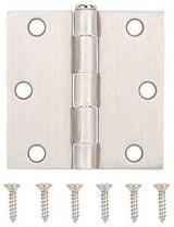 ProSource LR-708-PS Square Corner Door Hinge, Steel, Satin Nickel, Loose Pin, 180 deg Range of Motion