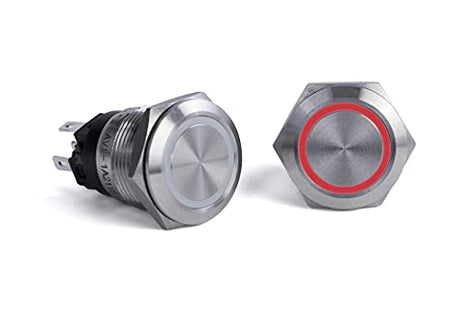 Sierra AV10040R Push-Button Switch, Off/On, Red Halo LED