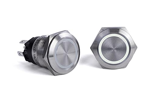 Sierra AV10040W Push-Button Switch, Off/On, White Halo LED