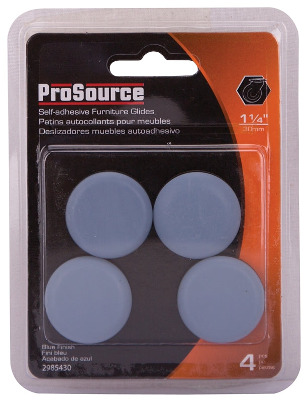 ProSource FE-50119-PS Furniture Glide, PTFE, Blue, Blue, 1-1/4 x 1-1/4 x 7/32 in Dimensions