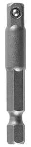 Irwin 3567611C Socket Adapter, 1/4 in Drive, Square Drive, 2 in L, Steel