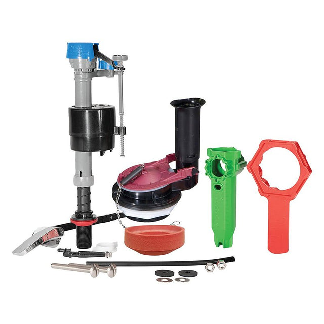 Fluidmaster K-400H-038-T4 Universal Fill Valve and Flapper Kit, Plastic Body, For: 3 in Flush Valve Toilet