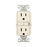 Eaton TRGF15LA Self-Test GFCI Receptacle, 125 V, 15 A, NEMA: NEMA 5-15R, Back, Side Wiring, Light Almond