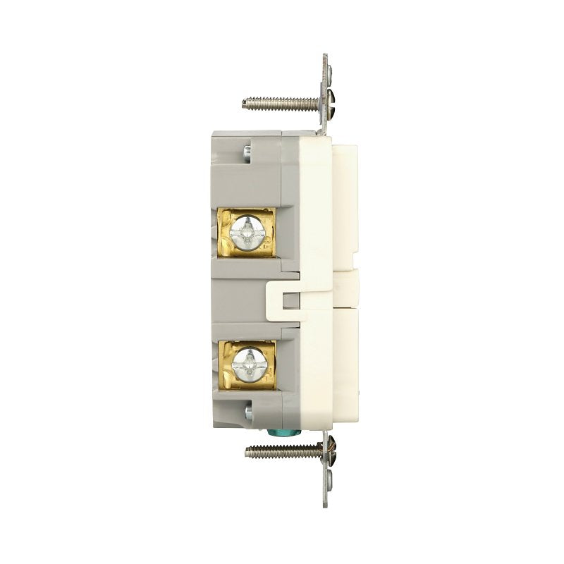 Eaton TRGF15LA Self-Test GFCI Receptacle, 125 V, 15 A, NEMA: NEMA 5-15R, Back, Side Wiring, Light Almond