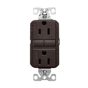 Eaton TRGF15RB-BX-L Self-Test GFCI Receptacle, 125 V, 15 A, NEMA: NEMA 5-15R, Back, Side Wiring, Oil-Rubbed Bronze
