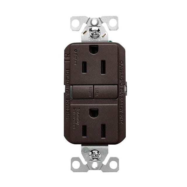 Eaton TRGF15RB-BX-L Self-Test GFCI Receptacle, 125 V, 15 A, NEMA: NEMA 5-15R, Back, Side Wiring, Oil-Rubbed Bronze