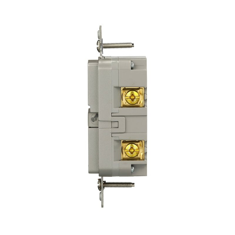 Eaton TRGF15SG-BX-L Self-Test GFCI Receptacle, 125 V, 15 A, NEMA: NEMA 5-15R, Back, Side Wiring, Silver Granite