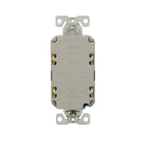 Eaton TRGF15SG-BX-L Self-Test GFCI Receptacle, 125 V, 15 A, NEMA: NEMA 5-15R, Back, Side Wiring, Silver Granite