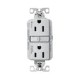 Eaton TRGF15SG-BX-L Self-Test GFCI Receptacle, 125 V, 15 A, NEMA: NEMA 5-15R, Back, Side Wiring, Silver Granite