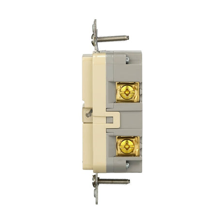 Eaton TRGF15V-3-L Self-Test GFCI Receptacle, 125 V, 15 A, NEMA: NEMA 5-15R, Back, Side Wiring, Ivory