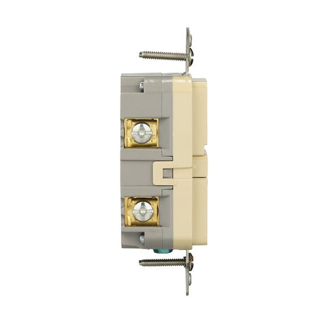 Eaton TRGF15V-3-L Self-Test GFCI Receptacle, 125 V, 15 A, NEMA: NEMA 5-15R, Back, Side Wiring, Ivory