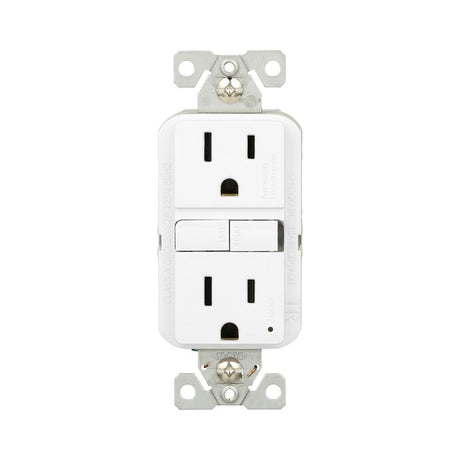 Eaton TRGF15W-WP Self-Test GFCI Receptacle, 125 V, 15 A, NEMA: NEMA 5-15R, Back, Side Wiring, White