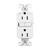Eaton TRGF15W-3-L Self-Test GFCI Receptacle, 125 V, 15 A, NEMA: NEMA 5-15R, Back, Side Wiring, White