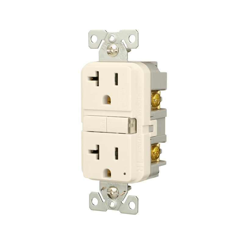 Eaton TRGF20LA Tamper-Resistant Self-Test GFCI Receptacle, 125 V, 20 A, NEMA: NEMA 5-20R, Back, Side Wiring