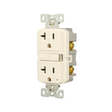 Eaton TRGF20LA Tamper-Resistant Self-Test GFCI Receptacle, 125 V, 20 A, NEMA: NEMA 5-20R, Back, Side Wiring