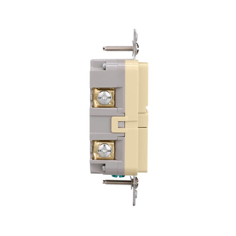 Eaton TRGF20V Tamper-Resistant Self-Test GFCI Receptacle, 125 V, 20 A, NEMA: NEMA 5-20R, Back, Side Wiring, Ivory