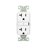 Eaton TRGF20W Tamper-Resistant Self-Test GFCI Receptacle, 125 V, 20 A, NEMA: NEMA 5-20R, Back, Side Wiring, White
