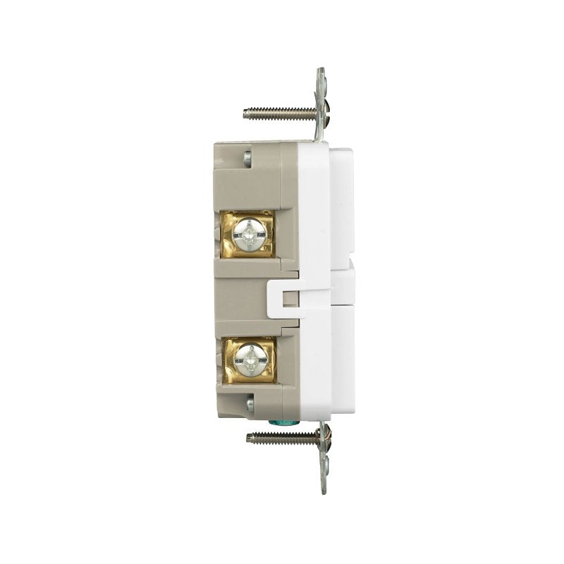Eaton TRGF20W Tamper-Resistant Self-Test GFCI Receptacle, 125 V, 20 A, NEMA: NEMA 5-20R, Back, Side Wiring, White