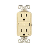 Eaton TWRGF15V Self-Test GFCI Receptacle, 125 V, 15 A, NEMA: NEMA 5-15R, Back, Side Wiring, Ivory