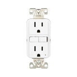 Eaton TWRGF15W Self-Test GFCI Receptacle, 125 V, 15 A, NEMA: NEMA 5-15R, Back, Side Wiring, White