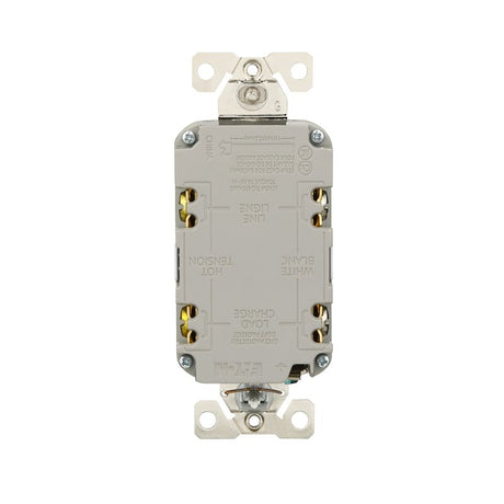 Eaton TWRGF15W Self-Test GFCI Receptacle, 125 V, 15 A, NEMA: NEMA 5-15R, Back, Side Wiring, White