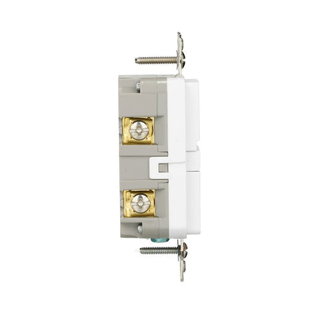 Eaton TWRGF15W Self-Test GFCI Receptacle, 125 V, 15 A, NEMA: NEMA 5-15R, Back, Side Wiring, White
