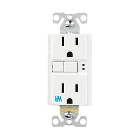 Eaton TWRGF15W Self-Test GFCI Receptacle, 125 V, 15 A, NEMA: NEMA 5-15R, Back, Side Wiring, White