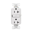 Eaton TWRGF20W Self-Test GFCI Receptacle, 125 V, 20 A, NEMA: NEMA 5-20R, Back, Side Wiring, White