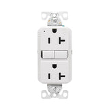 Eaton TWRGF20W Self-Test GFCI Receptacle, 125 V, 20 A, NEMA: NEMA 5-20R, Back, Side Wiring, White